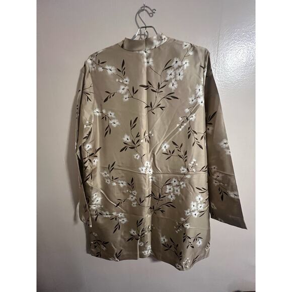 Amanda Smith 100% Silk Jacket W/ 2 Pairs Of 100% Silk Pants Women’s 12 Floral - Picture 5 of 16